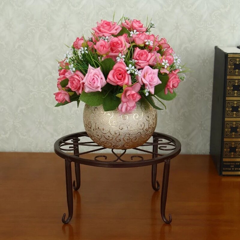 Wrought Iron Pot Rack for Flowers Pots Basion Display Shelf Rack Garden Plant Stand Metal Balcony Decor Rack Decoration