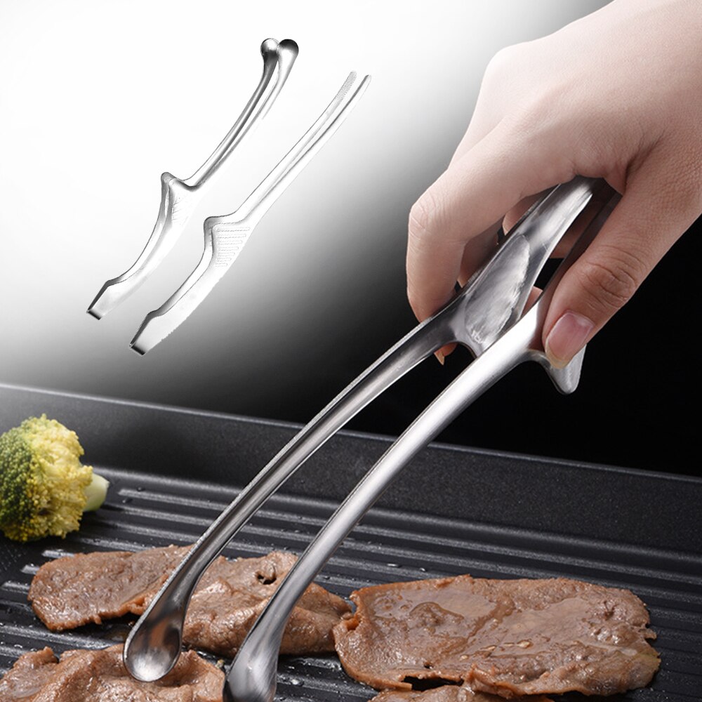 Pinces à viande pour Barbecue coréen, longues pinces à Barbecue en acier inoxydable, bouche ronde/tranchante, pincettes à Steak, outils de gril de cuisine accès