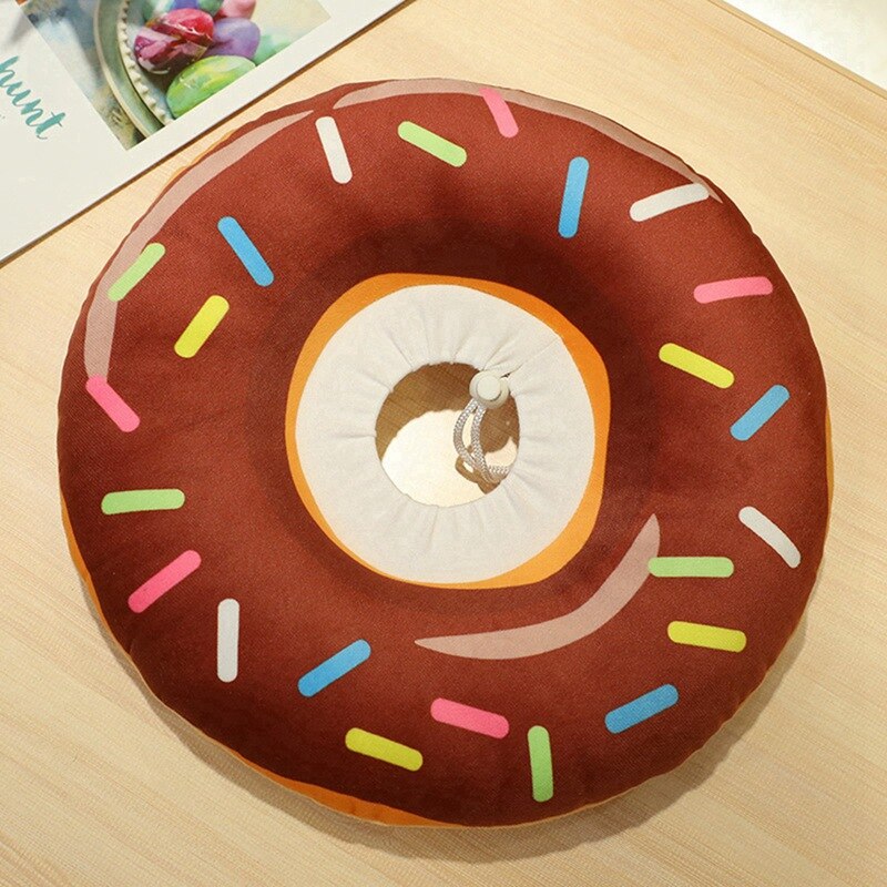 Donuts Shape Pet Protective Collar Anti-bite Lick Dog Neck Cone Recovery Surgery Wound Healing Cat Dogs Health Collar M: C / L