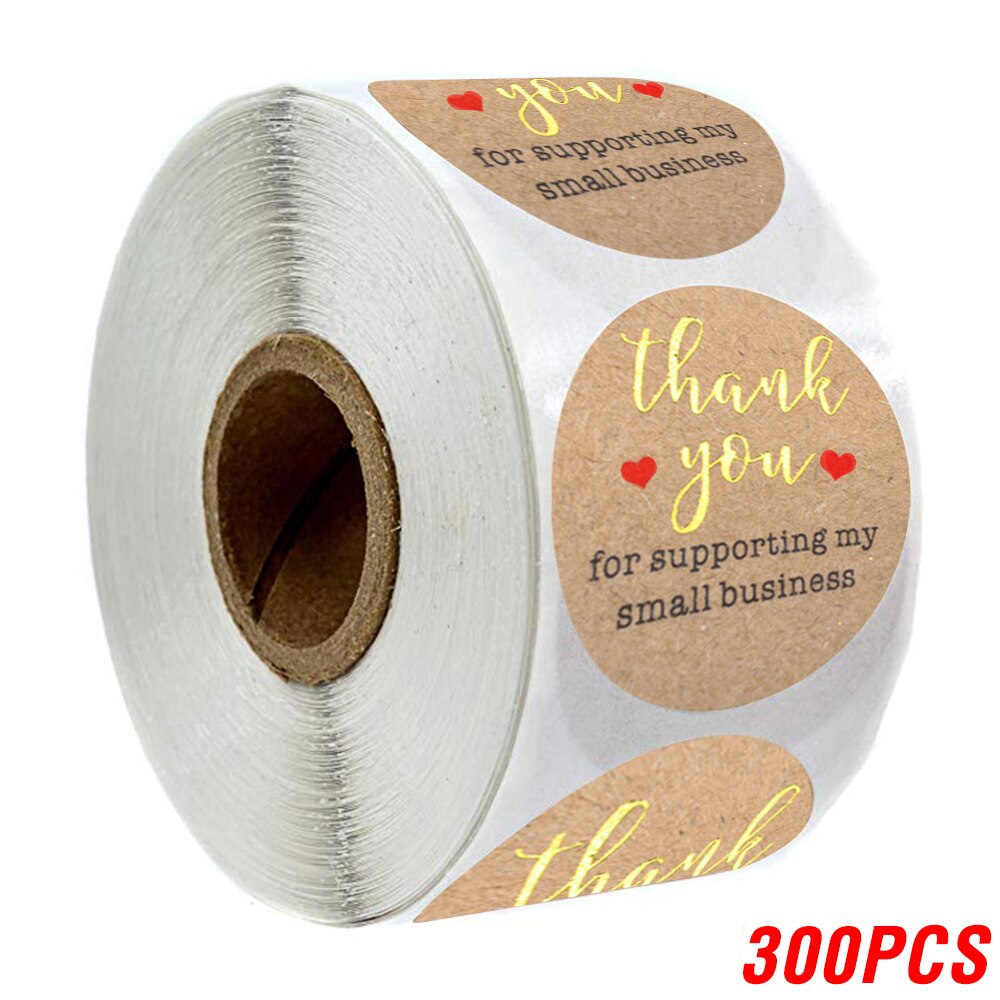100-500Pcs Kraft Paper Self Made Sticker Met Liefde Plakboek Envelop En Verpakking Sticker Manual Maken Briefpapier label: YH18-300pcs