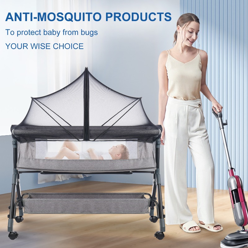 Bassinet Cover Mosquito Net Cover Bassinet Bedside Sleeper Travel Crib To Keep Cats Baby Out Breathable Stroller Net with Zipper