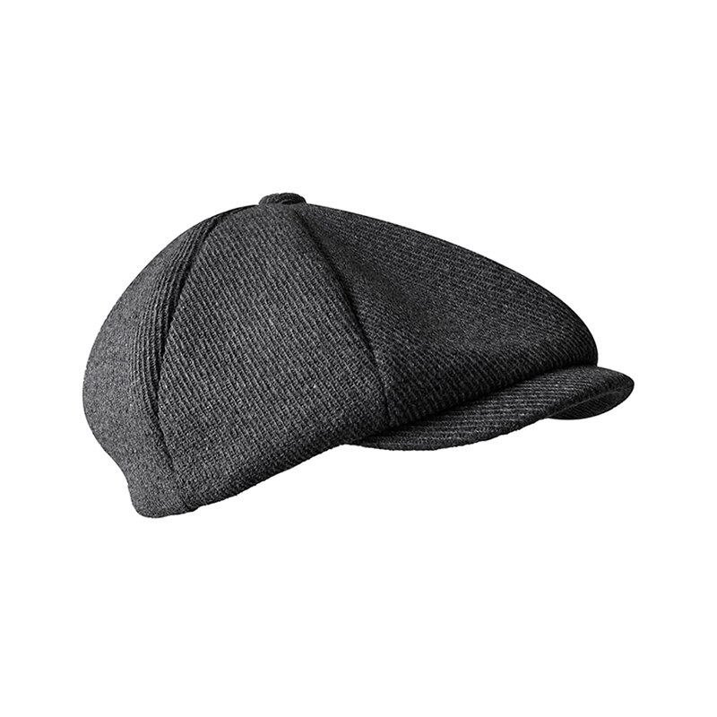 Black Newsboy Hat Top Grade Man Newsboy Caps Octagonal Tweed Warm Winter Berets Hat Male Female Gatsby Flat Caps BLM08