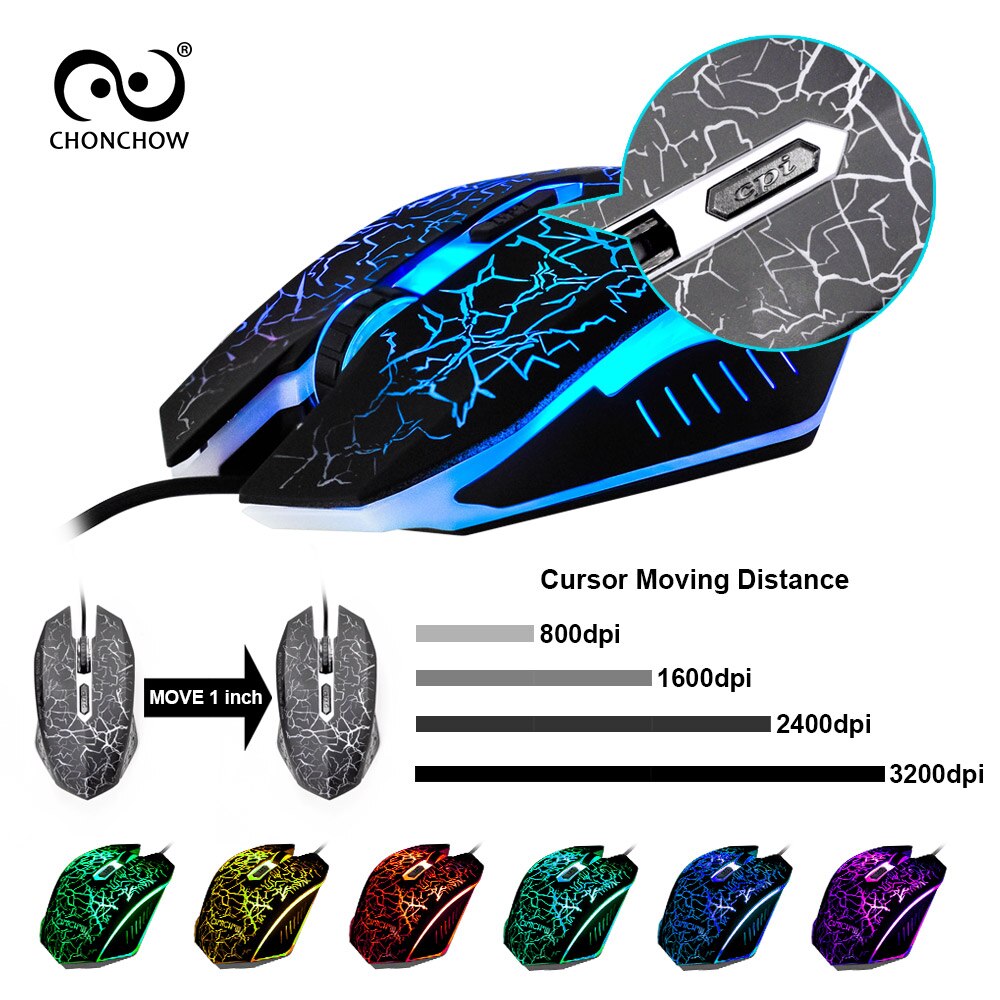 Chonchow Gaming Keyboard Mouse Set Wired Gaming Keyboard 104 Key Mechanical Feeling with RGB Backlight 3200 DPI for PC Laptops