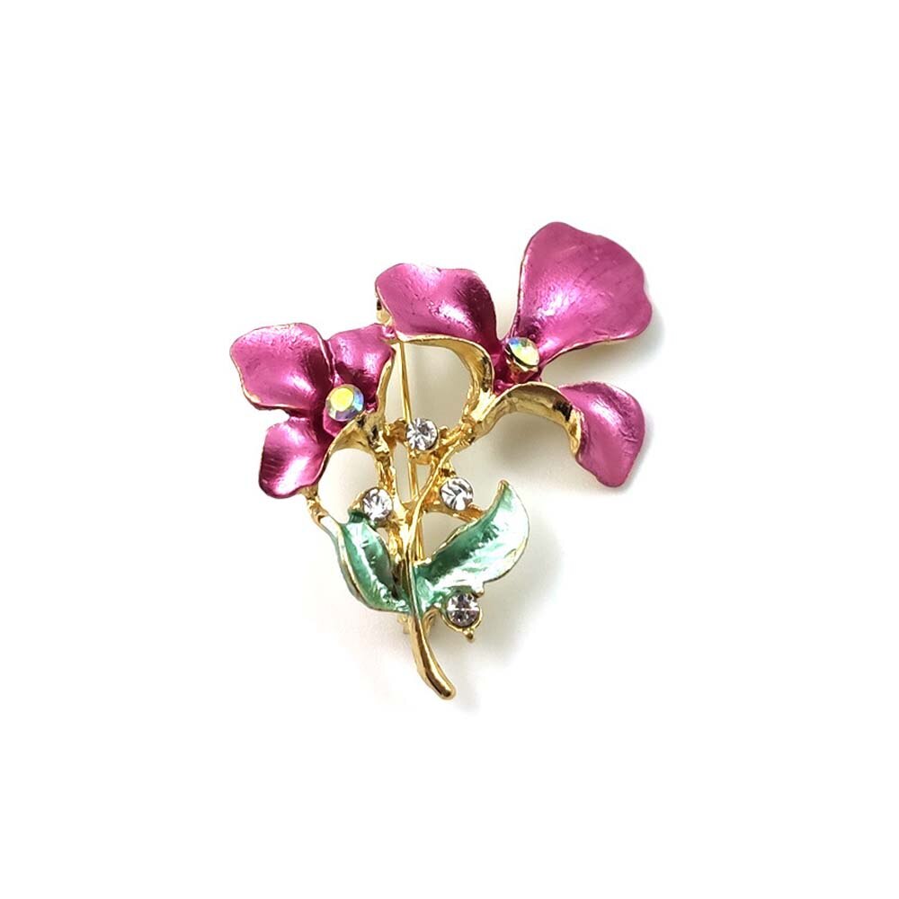 1Pcs Zonnebloem Emaille Broche Delicate Geel Paars Elegante Vrouwen Meisjes Strass Revers Pin Kleding Accessoires Sieraden: 24