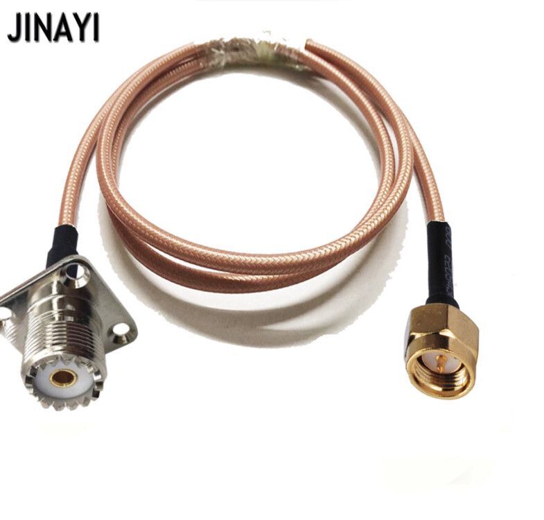 SMA macho a UHF SO239 hembra 4 agujeros brida Panel montaje conector RF Cable Coaxial RG142 1 m 3 m 5 m 10 m