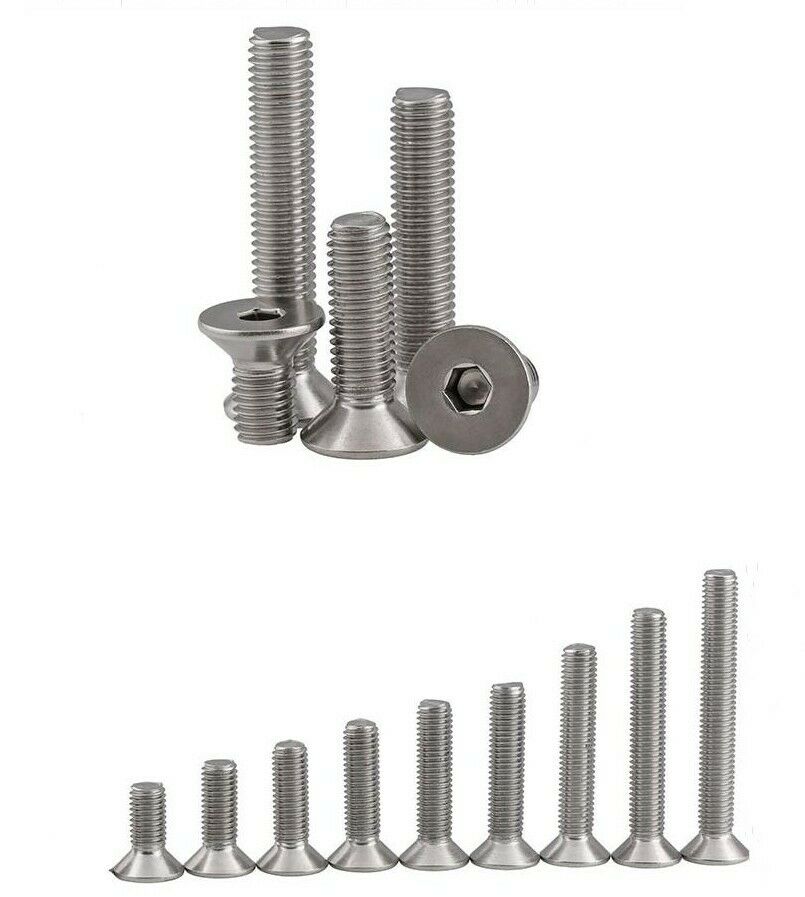 M3 316 stainless steel flat head countersunk head hexagon screw accessories