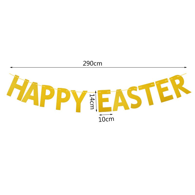 1set Happy Easter Decor Felt Banner Easter Egg Rabbit Paper Garland For Easter Party Festival Home Wall Hanging Buntng Photoprop: A01-1set
