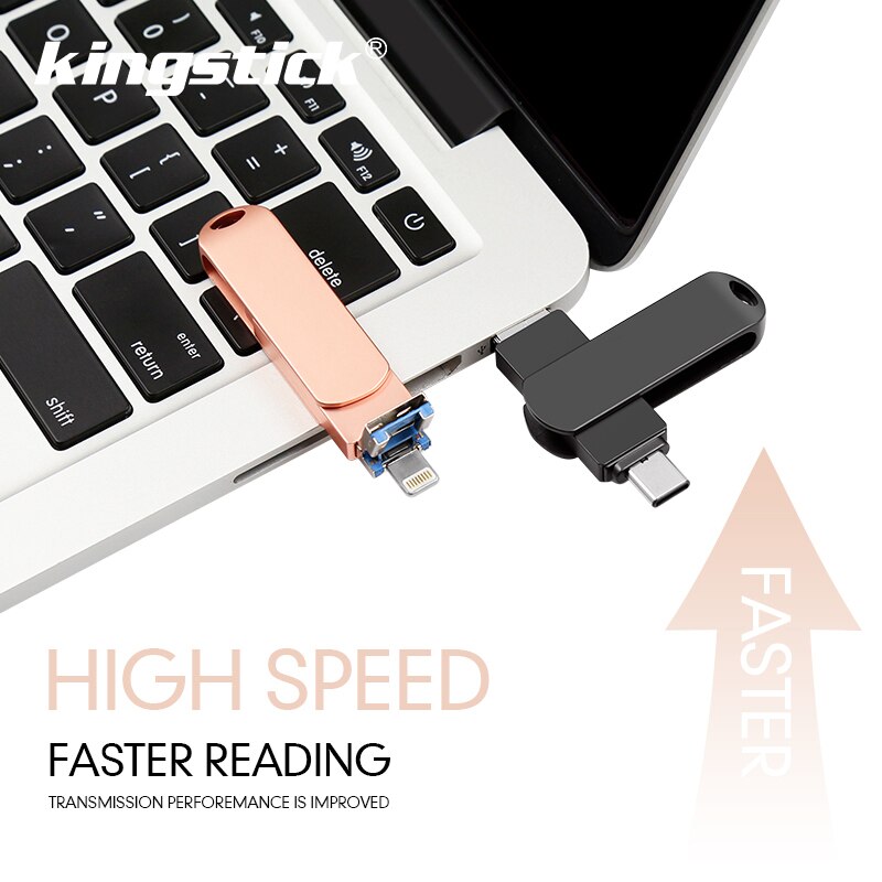 Clé USB pour iPhone X/8/7/7plus/6/6 s/5/SE/ipad OTG TypeC clé USB 8GB 16GB 32GB 64GB 128GB