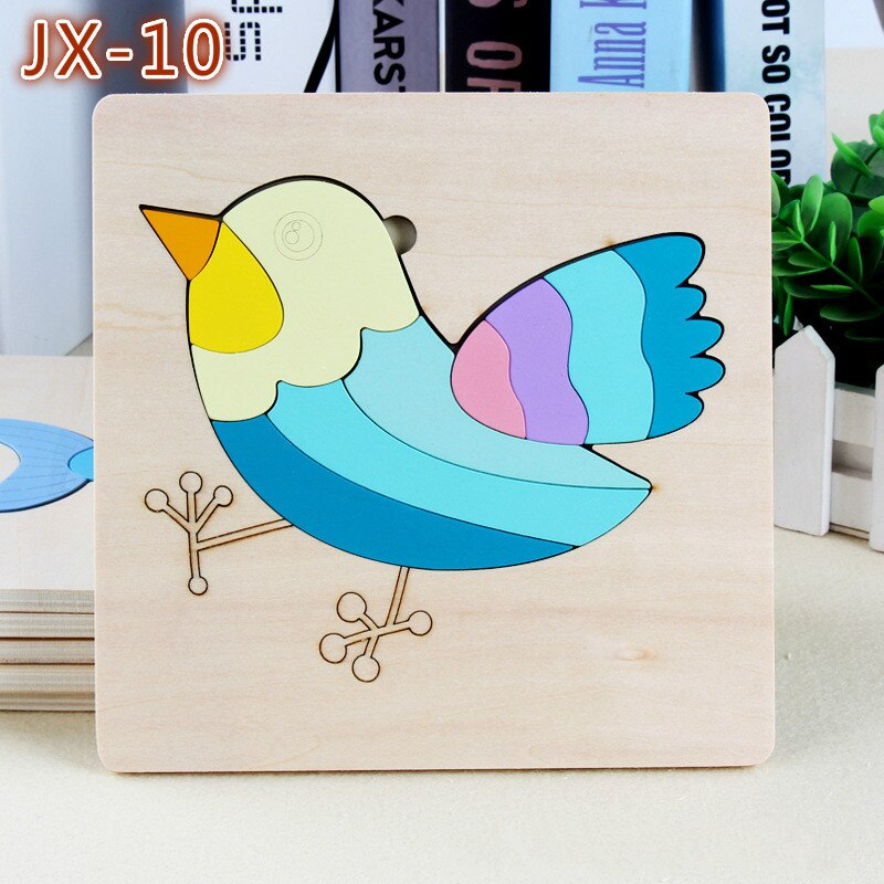 Intelligence Kids Toy Wooden 3D Puzzle Jigsaw Tangram for Children Baby Cartoon Animal/Traffic Puzzles Educational Learning: Wood