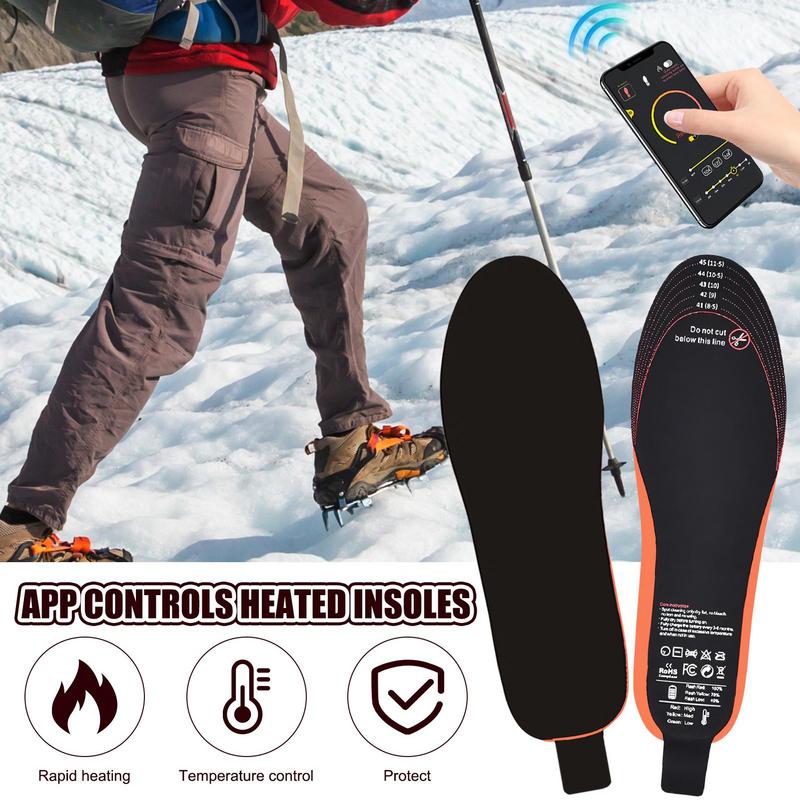 Heated Insoles APP Control 3000mAh Electric Foot Warmer Compress Remote Control 3-speed Shoes Pads For Skiing Winter Outdoor