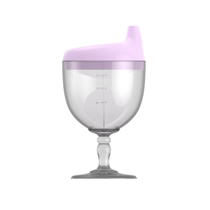 Babyvoedingskwaliteit plastic beker eendenbekbeker melkbeker met schaal anti-val leer drinkbeker voor kinderen drinkbeker sapbeker: Paars