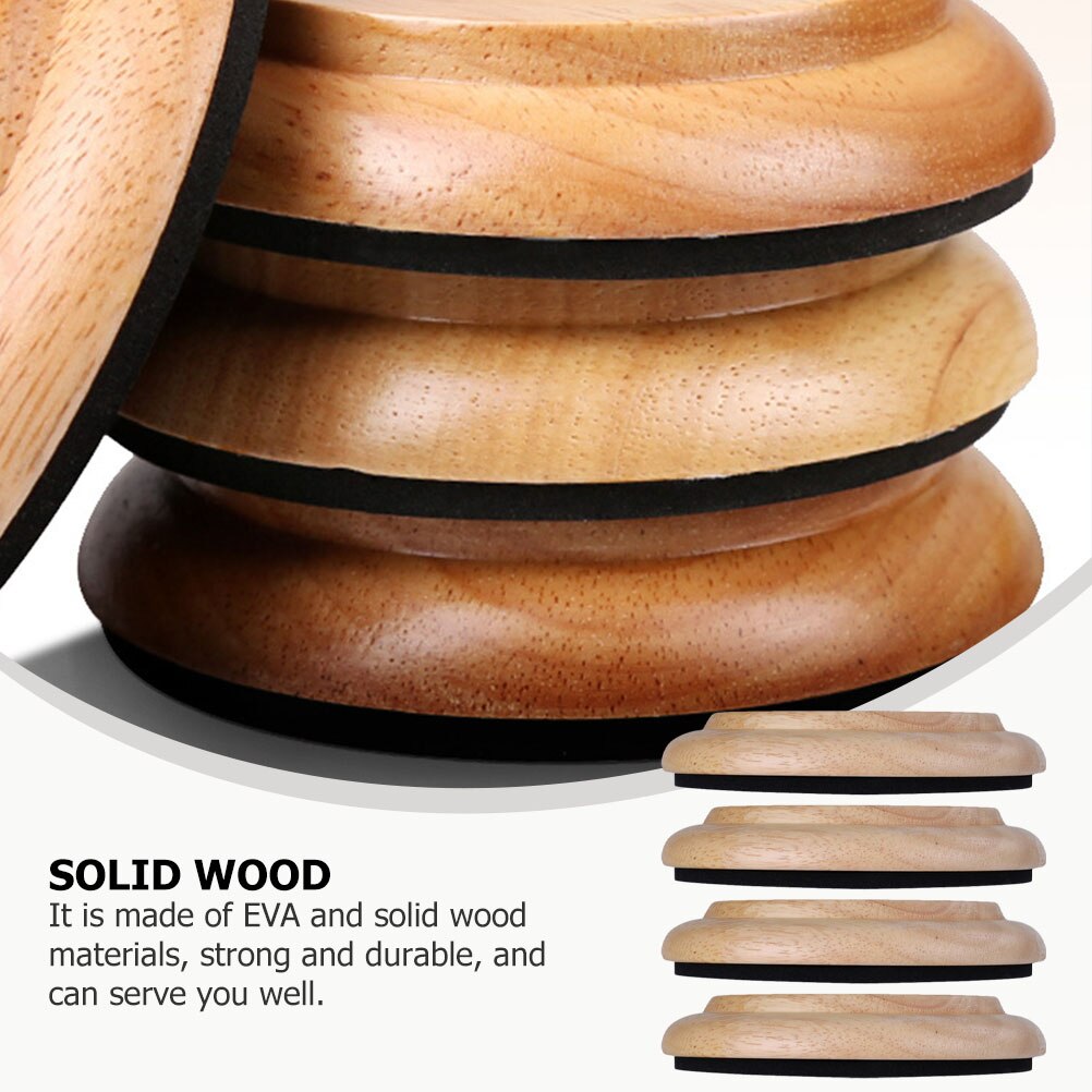 4pcs Practical Wood Piano Non-slip Mat Durable Wood Piano Floor Mats