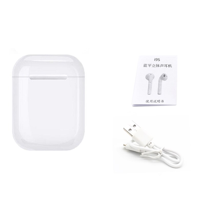 Auriculares i7s i9s tws auriculares inalámbricos con Bluetooth, auriculares estéreo 5,0 de sonido HiFi, Auriculares deportivos para llamadas de teléfono, todos los teléfonos inteligentes: i9s-White