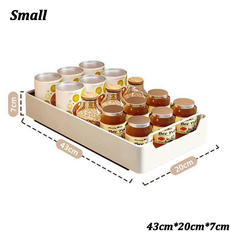 Boîte de rangement de cuisine avec Rail coulissant, armoire extractible, étagère de rangement pour épices, garde-manger, tiroir, panier organisateur de cuisine: Gris clair