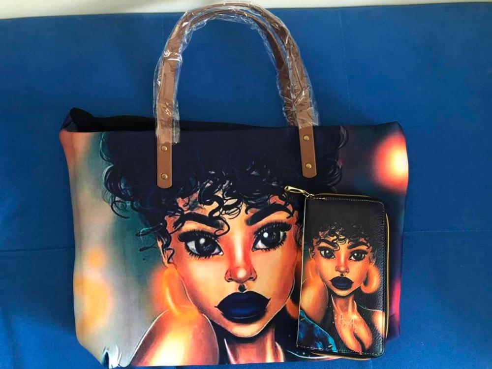 Handbags Women Bags Pan African Girl Custom mode Printing 2pcs/set Shoulder Bag&Wallet UNIA Flag Females Top-Handle Bags