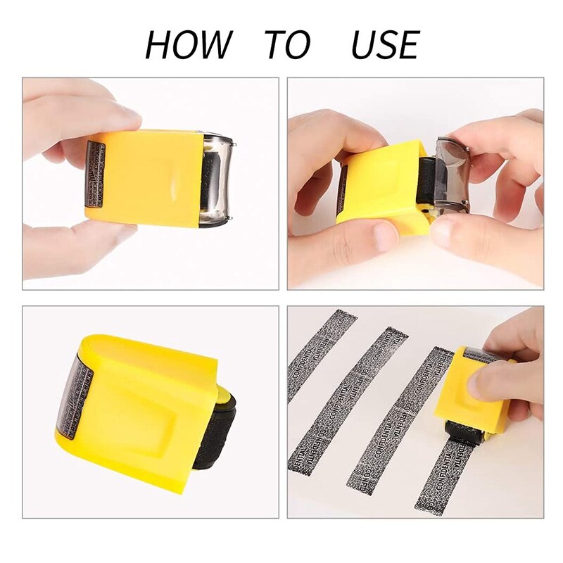 2 Pcs Identity Prevention Theft Stamp Identity Protection Guard Roller Stamp Wide Rolling Security Stamp