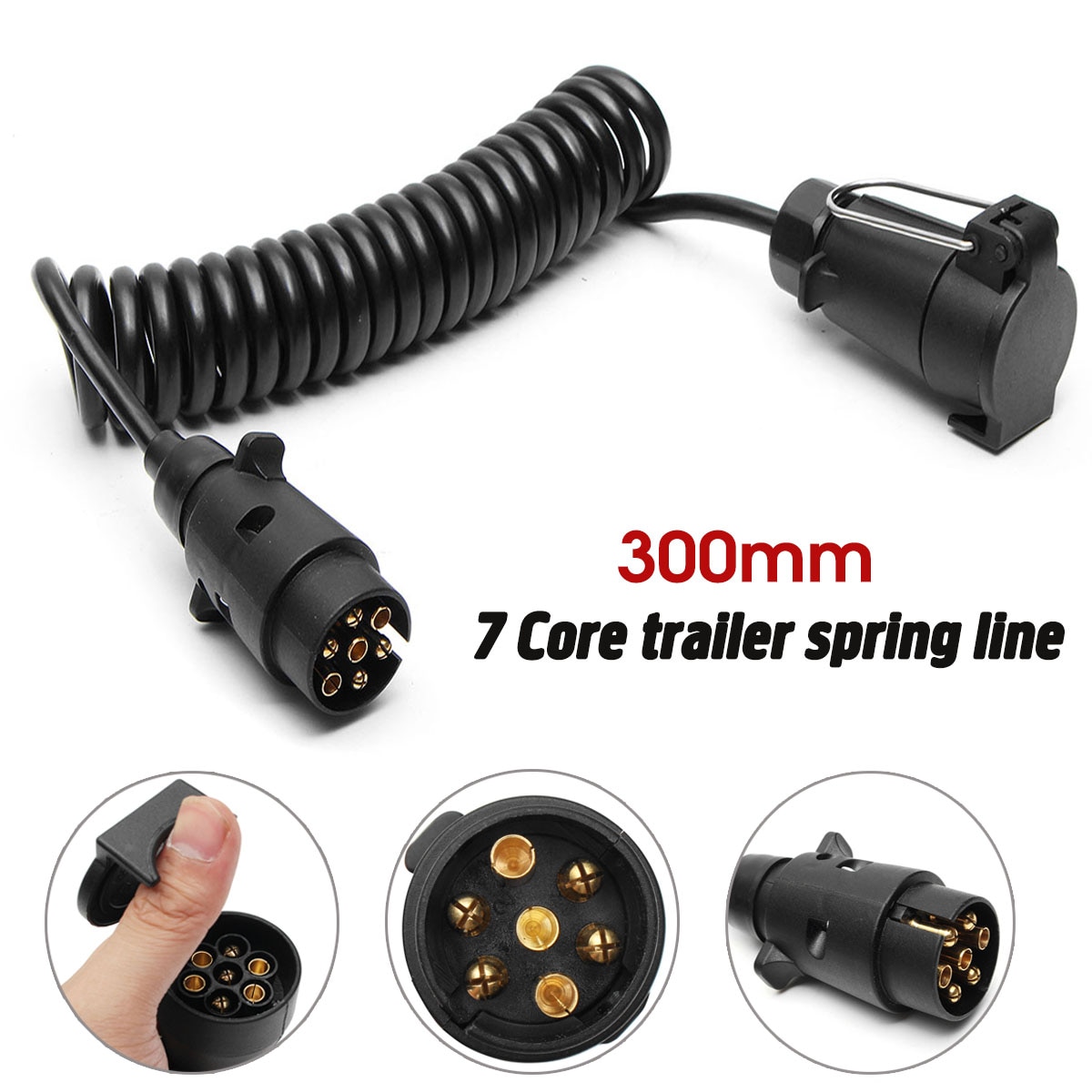 300cm 7Pin Trailer Light Board Extension Cable Lead Male to Female Trailer Truck Couplings Circuit Plug Socket
