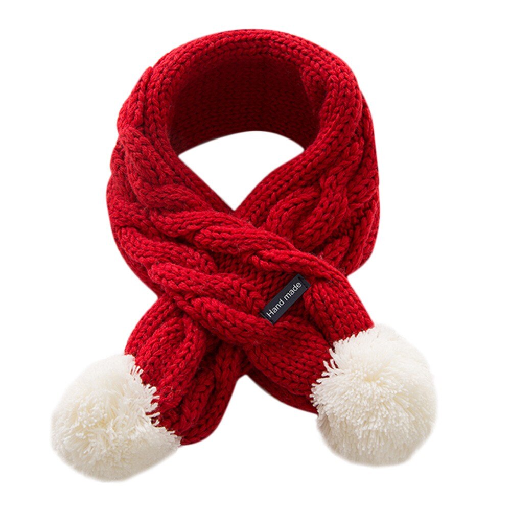 Kinderen Sjaal Bont Ballen Effen Jongens En Meisjes Fluwelen Gebreide Wraps Kinderen Sjaal Kinderen Warm Houden Sjaals Echarpe Enfant Hiver: E