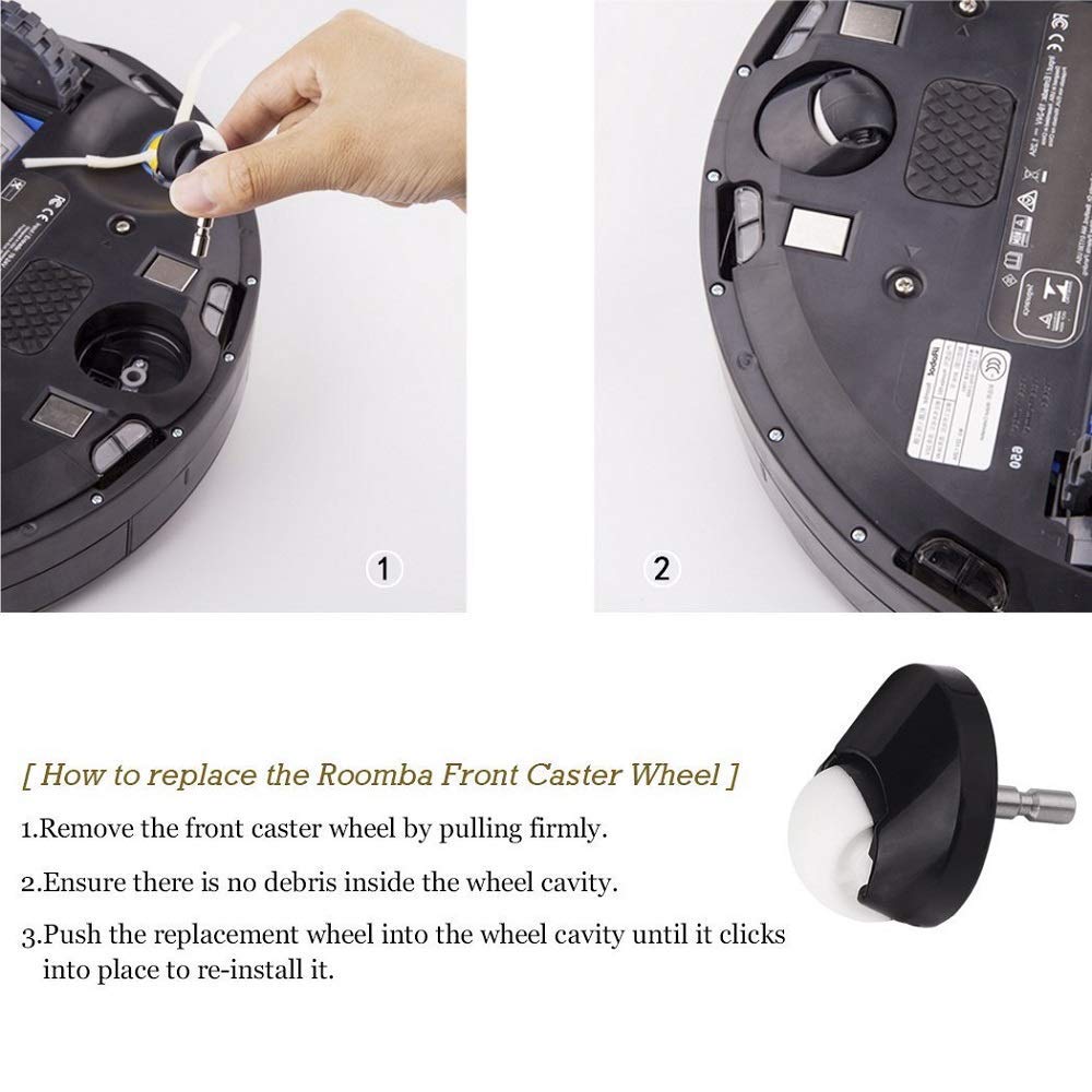 Erstatning roomba forhjulshjulsenhet for irobot roomba  i7 i7+  pluss  e5 e6 e7 500 600 700 800 900 roomba vakuum