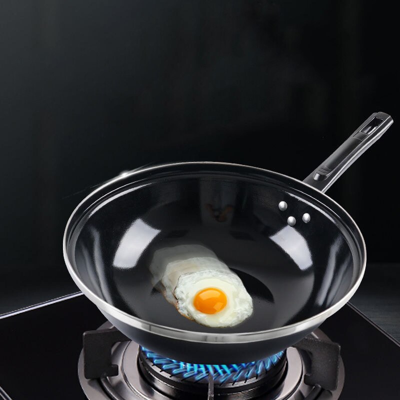 Enamel Wok Induction Cooker Gas Stove for Non-coated Non-stick Pan Household Cooking Iron Pot Ollas De Cocina Cooking Pot Frying