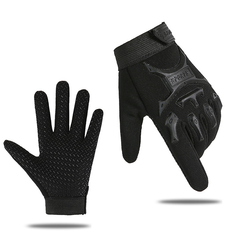 Children's cycling gloves, boys' tactical full-finger gloves, camo four seasons, girls' 2 to 7 year old children's anti-slip climbing gloves: M / White