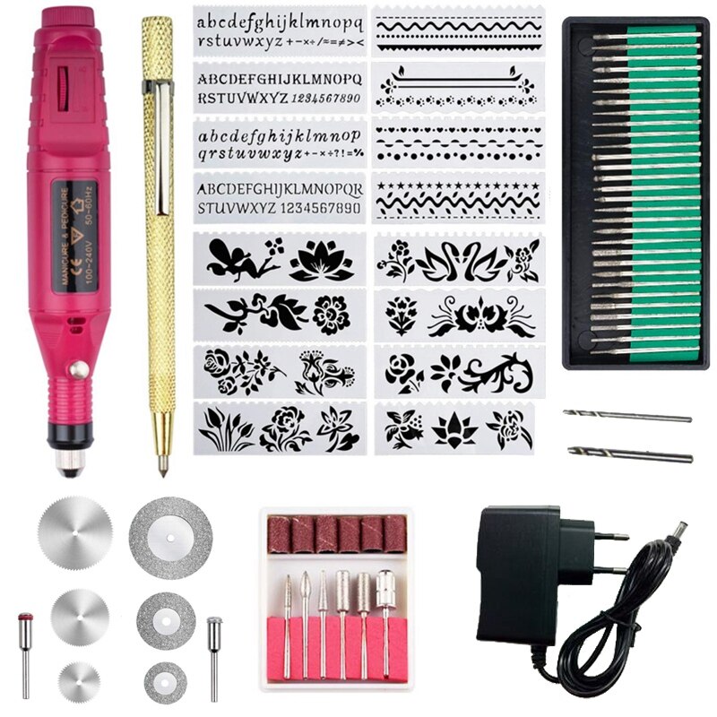 70 Stuk Graveren Tool Kit, multifunctionele Elektrische Graveur Pen Diy Rotary Tool Voor Sieraden Keramische Hout Plastic Met: Default Title