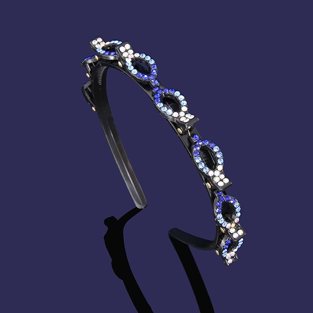 Bandas para el pelo de doble capa para mujer, bandana de pelo antideslizante hecha a mano con Clip de perlas, diadema trenzada de plástico a la , horquilla para peinado: style1