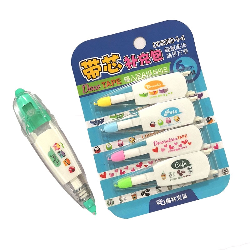 4 Stks/set Korea Creatieve Correctie Tape Refill Pack Leuke Sticker Voor Kids Cartoon Speelgoed Leermiddel