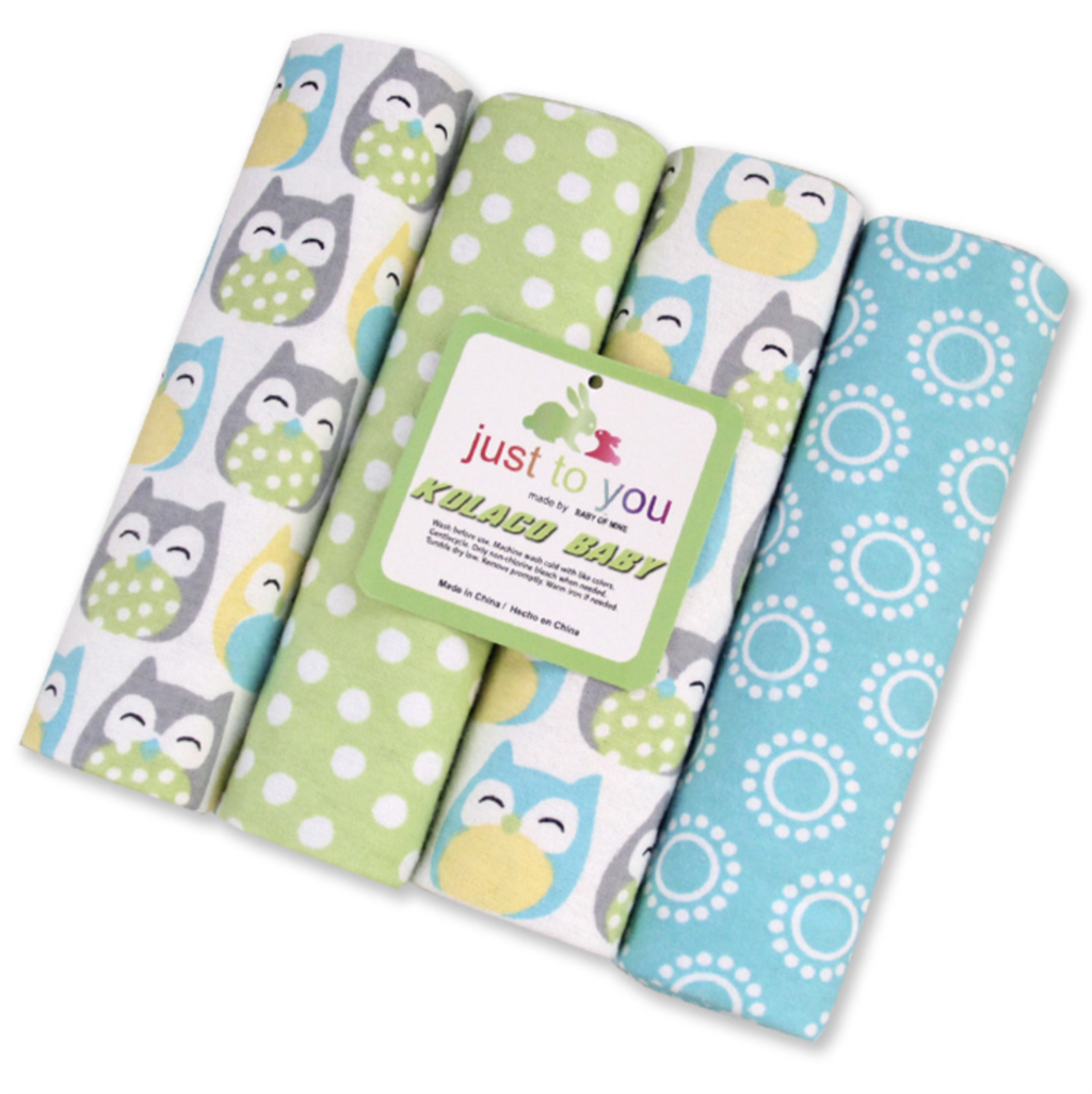 Kidstales 100% Katoen Flanel Baby Deken 4 Stks/pak Ontvangen Newborn Kleurrijke Cobertor Baby Laken 76x76cm