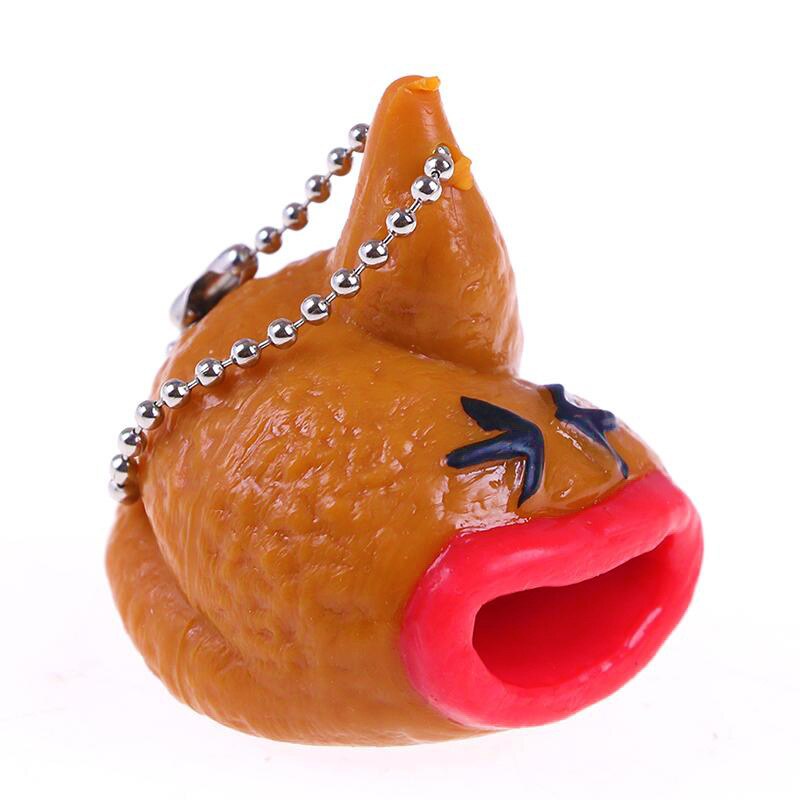 Funny Poop Keychain Squishy Toy Pop Out Tongues Novelty Fun Tricky Prank Squeeze Antistress Fidget Toy for Adults Children