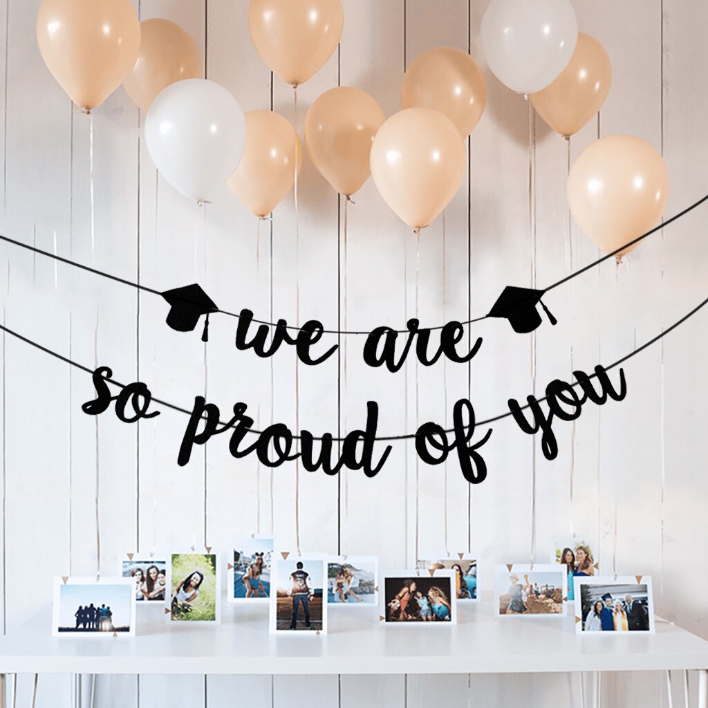 Adult Graduation Cap hat with Tassel Golden/Black Graduation banner party for High School and College