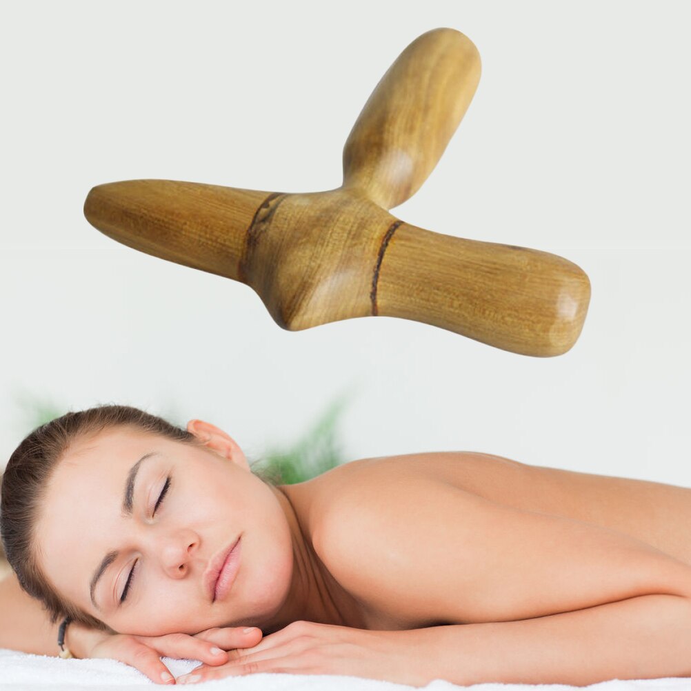 1pc Massager Solid Wood Light Cross-shaped Massager Acupuncture Point Massager Massage Tool Massage Device for Men Women