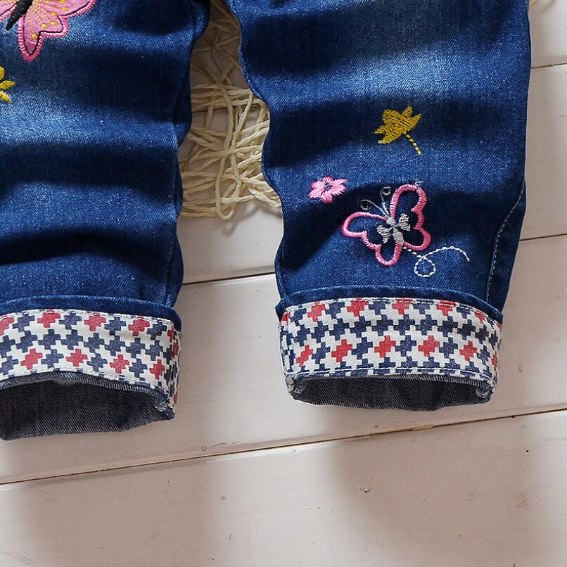 Pantalones vaqueros de dibujos animados para niña, Pantalón vaquero con pechera, pantalones con dibujos de mariposas para niño, primavera y otoño