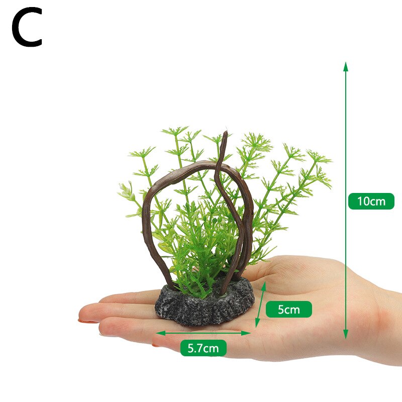 Kunstplanten Aquarium Decor Simulatie Water Grenen Onkruid Bekijken Ornament Plant Aquarium Landschapsarchitectuur Aquarium Gras Decor: C