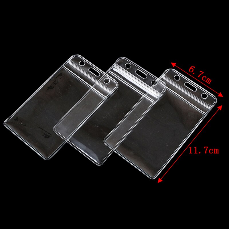 10Pcs/lot Vertical Transparent Vinyl Plastic Clears ID Card Bag Case Badge Holder Accessories
