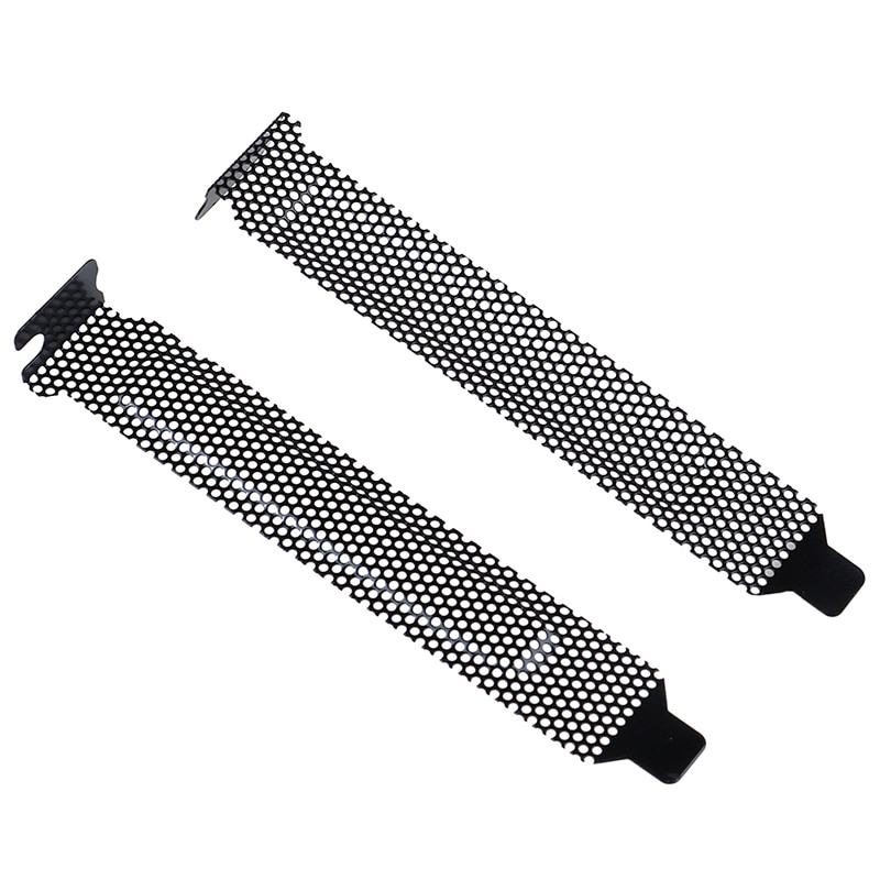 10pcs/pack Black Hard Steel Dust Filter Blanking Plate PCI Slot Cover With Screws