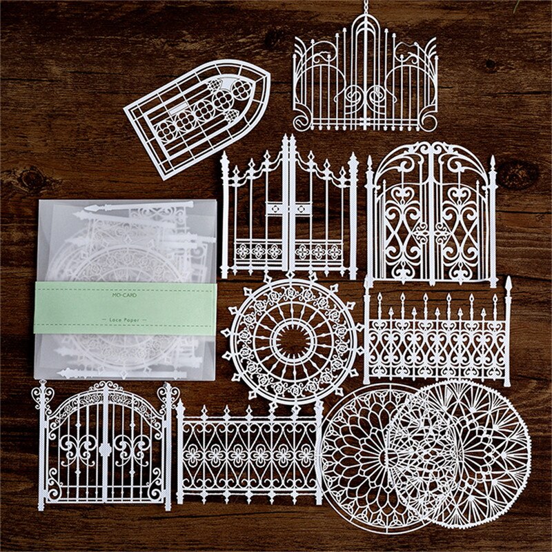 Kokorosa Lace Paper Hollow Tableware Decoration Packaging Pattern Round Windowed Square Door Scrapbook Paper Wrapping Paper: 5
