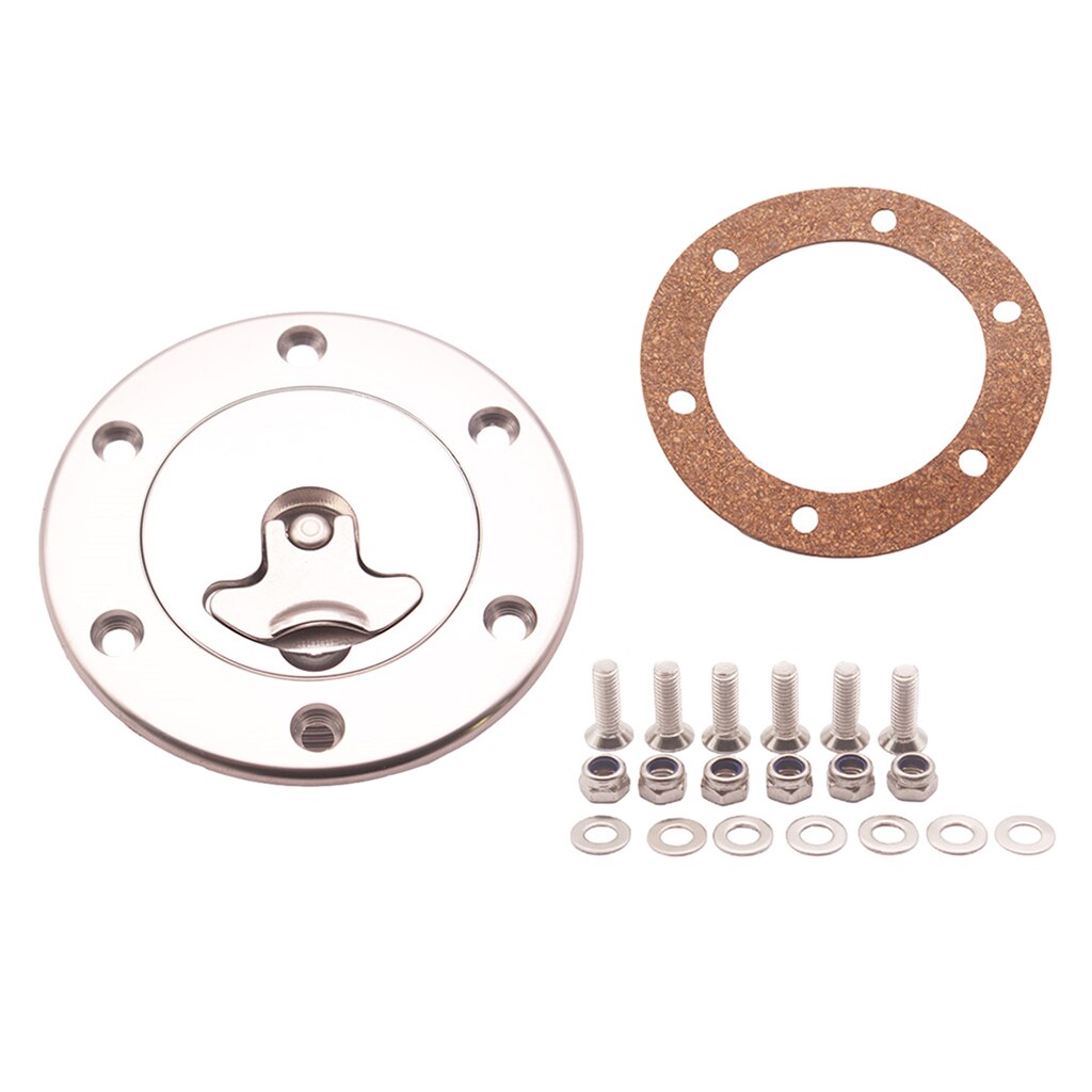 Aircraft Style Fuel Cell Gas Cap Flush Mount 6 Holes Anodized Stainless Steel