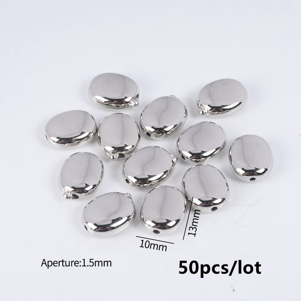 50-100Pcs/Lot 6-10mm Oval CCB Plastic Bead Spacers Diy Loose Charms Beads For Jewelry Making Supplies: 10x13mm 50pcs