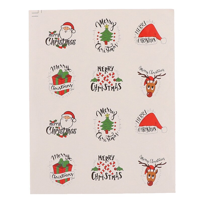 60 Stks/partij Vrolijk Kerstfeest Kerstman Herten Verpakking Seals Sticker Labels Voor Envelop
