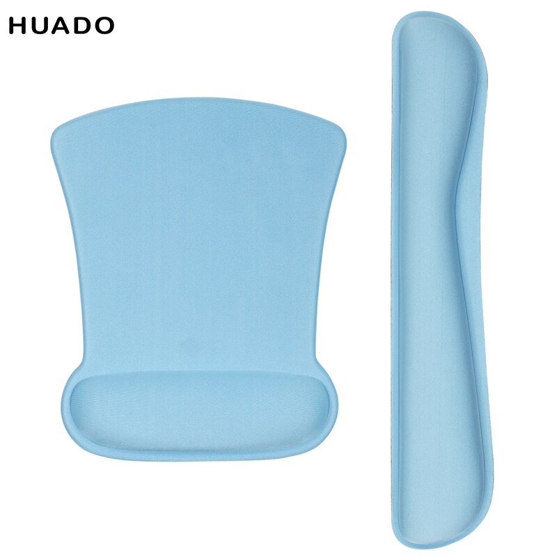 Ergonomie Mauspad aus Memory-Schaum mit Handgelenkauflage, Hand- und Handgelenk-Mauspad, rutschfeste Gummiunterseite: Himmel Blau