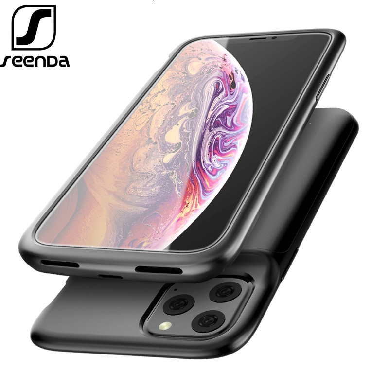 For iPhone 11 Pro Max Battery Charger Case Soft Silicone Shockproof Backup Charger Case for iPhone 11 External Pack Power Bank