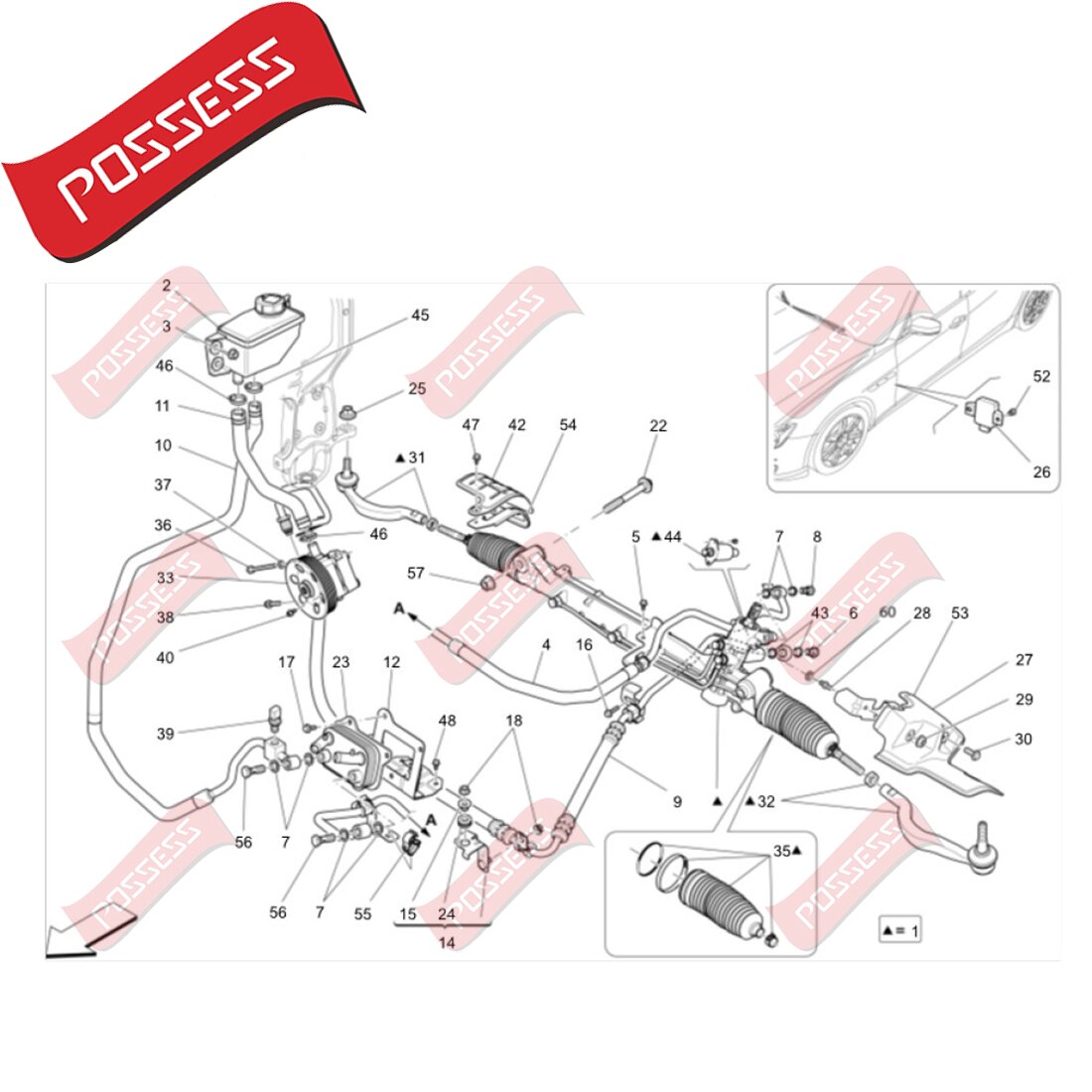 A Pair of Front Axle Inner Steering Tie Rod Ends Linkages Ball Joint For Maserati Quattroporte Ghibli M156 M157，Thread Size=M20