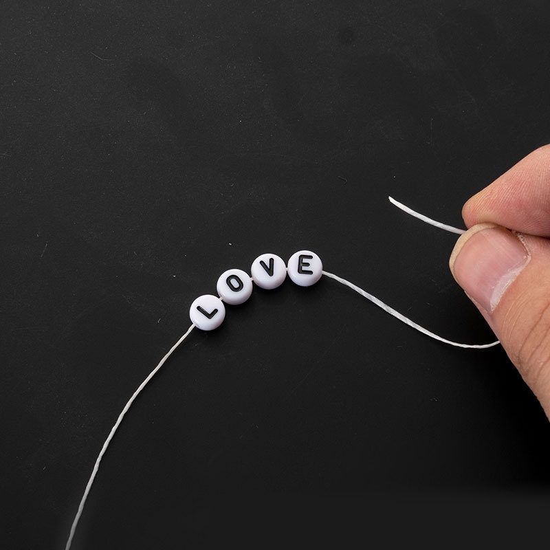 Cordones de cuentas elásticas blancas para fabricación de joyería, hilo de cuentas de látex DIY para pulsera, collar, tobillera, cuerda de línea de goma de alta elasticidad