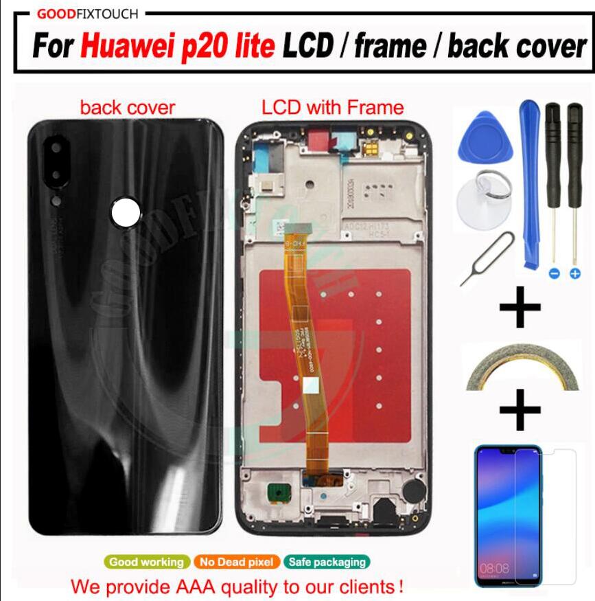 100% Getest OK 5.84 "Voor Huawei P20 lite Lcd-scherm + Touch Panel Digitizer Vergadering met frame Voor huawei P20lite lcd: LCD frame coverblack