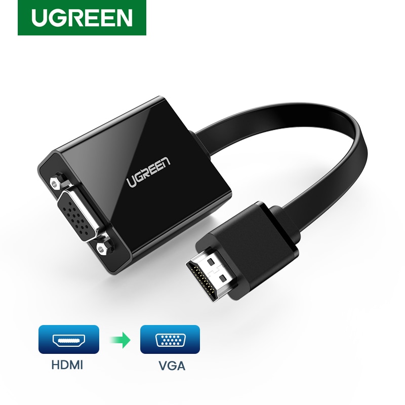 UGREEN Active HDMI to VGA Adapter with 3.5mm Audio Jack HDMI Male to VGA Female 1080P for PC Laptop Raspberry Pi HDMI to VGA