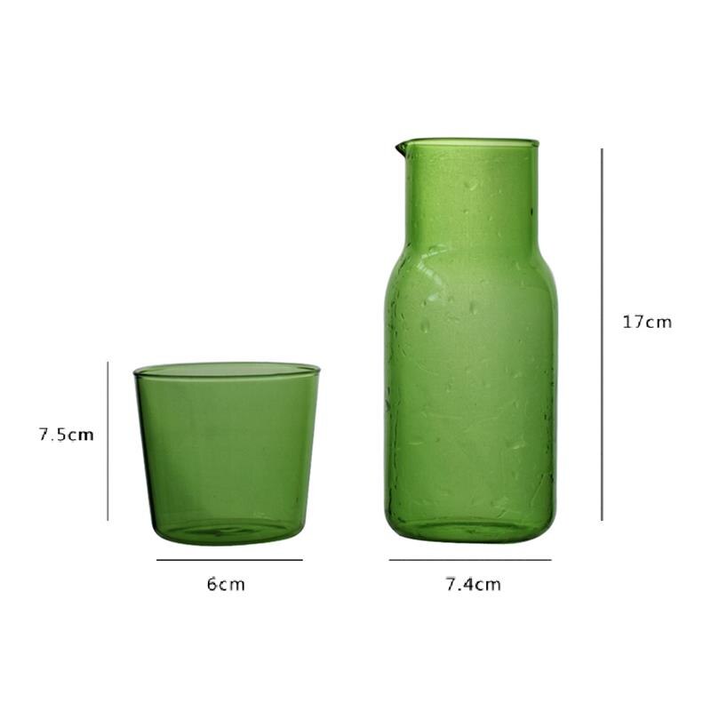 Godteri farge glass tekopp enkel varmebestandig drikkeglass juice glass med tekanne drikke redskaper