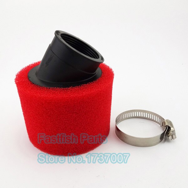 42mm Red Air Filter Foam Angled Dual Foam Pod For 125cc 140cc Pitmotard ATV Quads Pit Dirt Bike Moped Scooter Motorcycles