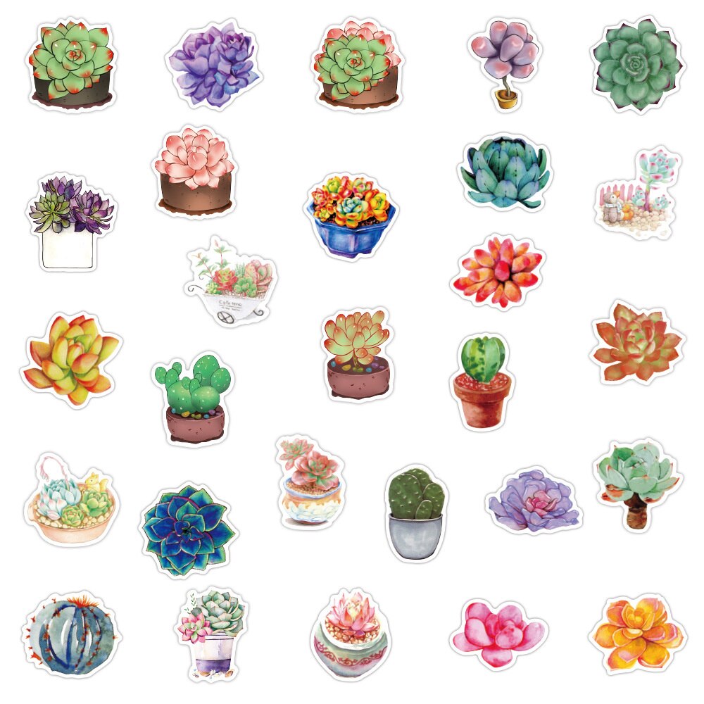 10/30/50pcs Fleshy Plant Graffiti Sticker Notebook Skateboard Water Cup Suitcase Refrigerator Waterproof Sticker CustomWholesale