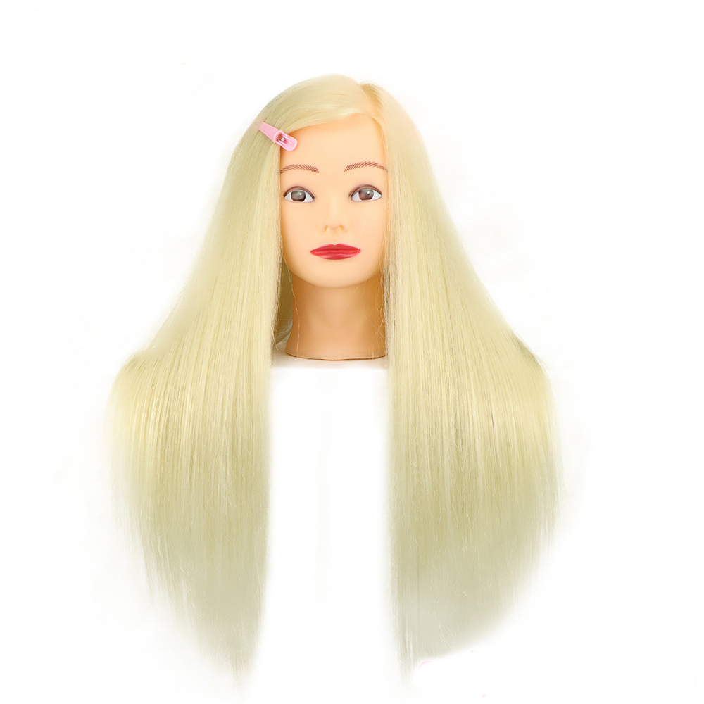 85%Real Hair Doll Head For Hairstyle Training Head Kit Mannequin Head Styling To Practice Curl Iron Straighten: PURPLE